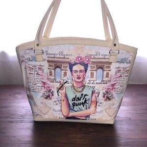 Frida Kahlo Daft Punk tote